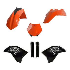 KTM SX SXF XC XCF 08-10 OEM Full Plastics Kit - Org/Blk