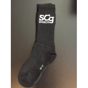 SCg Premium Socks Black w. White Logo size 8-10