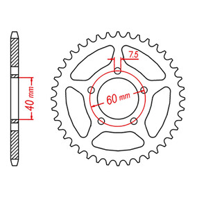 MTX KTM 50SX 09-13 42T #415 Rear Sprocket