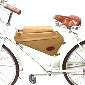 Canvas bike frame bag Tourbon brown