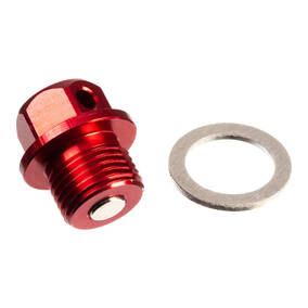 Whites Suzuki DR200SE 95-25 DRZ125 03-25 Red Magnetic Sump Plug M14 x 10 - P1.25