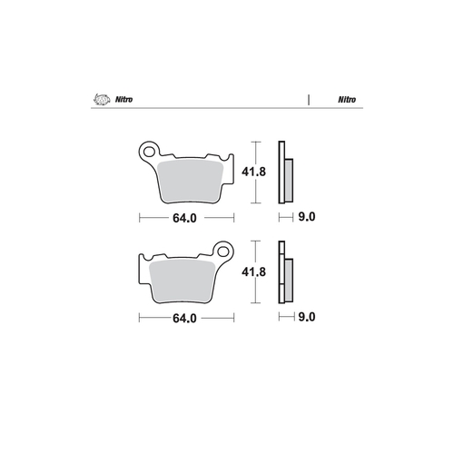 Moto-Master KTM Husaberg Husqvarna GasGas Sherco SWM Nitro Rear Brake Pads