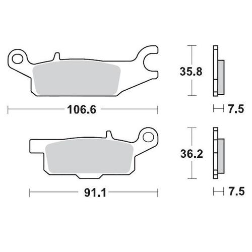 Moto-Master Yamaha YFM250 Raptor 08-13 YFM550 Grizzly 09-15 YFM700 Grizzly 07 and up Front Left Brake Pads