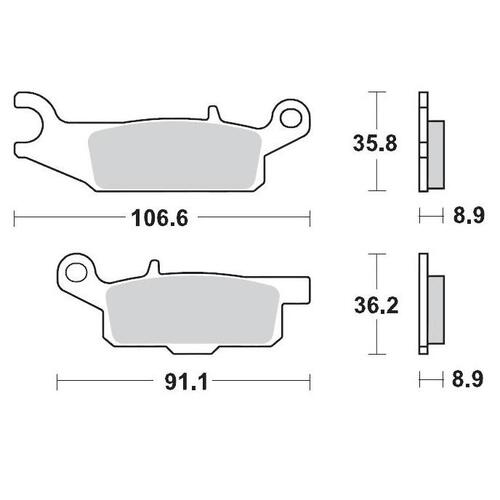 Moto Master Yamaha Grizzly YFM550 09-15 Grizzly YFM700 07-and up Rear Brake Pads