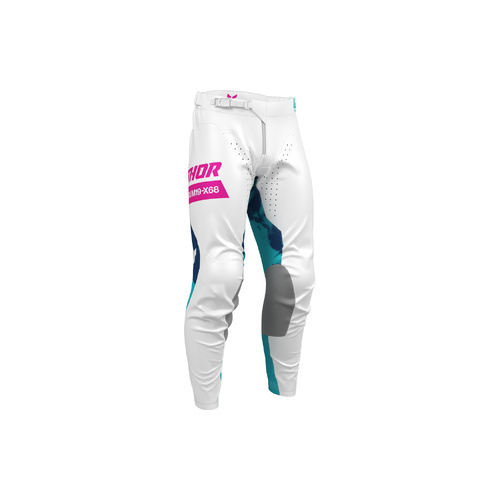 THOR MX LAUNCHMODE BLEACH PANTS WHITE/AQUA