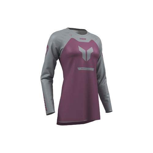 THOR MX WOMENS RIDEMODE MENACE JERSEY PUR/GRAY 