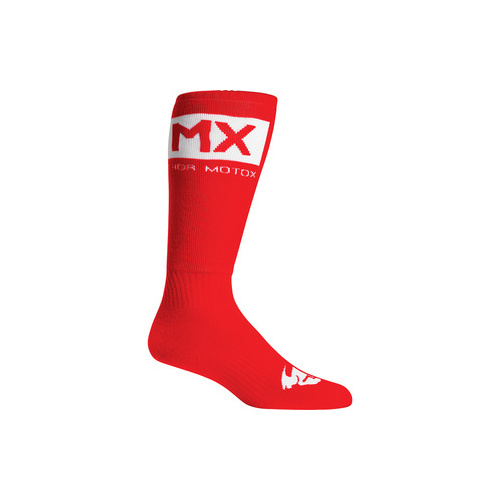 THOR MX YOUTH SOLID RED/WHITE SOCKS SIZE 1-6