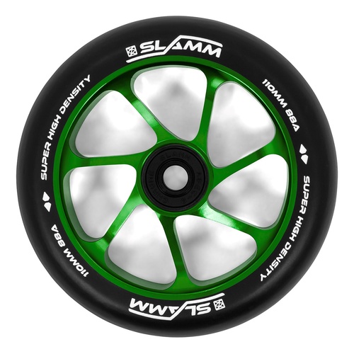 Slamm 110mm Team Wheel Black/Green 110mm