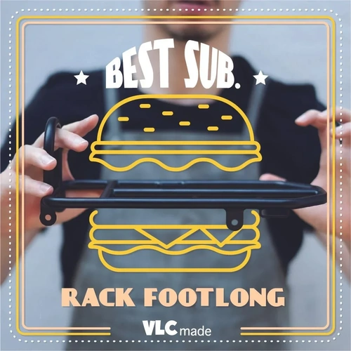 VLCmade Foot Long Rear Rack, Cromoly, Painted Silver