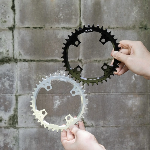 ROLLCii 1X Chainring 40T, BCD104 4-Bolt, 7075-T6 Aluminum, Polish Silver