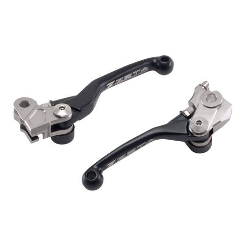 Zeta Honda CRF250R 07-26 CRF250RX 19-26 CRF450R 07-20 CRF450RX 17-20 Pivot Brake & Clutch Lever Set FP - Black