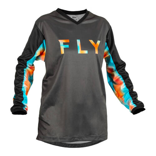 Fly Racing 2023 Ladies F-16 Jersey - Grey / Pink / Blue Size L