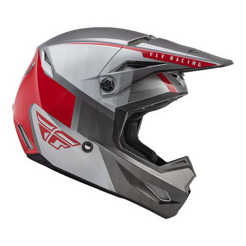 Fly Racing 2022 Kinetic Drift Helmet - Charcoal / Grey / Red