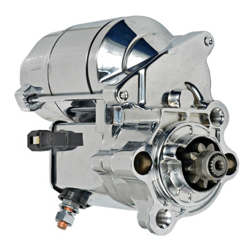 STARTER MOTOR CHROME Harley Davidson XLH883, XLH 1000, XL1200X, XL 1200CA/CB & Buell Blast, M2 Cyclone