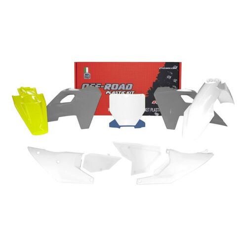 RTech Husqvarna TC 125/250 FC 250/350/450 TX300 FX 350/450 23-24 Wht/Yellow/Grey Plastics Kit