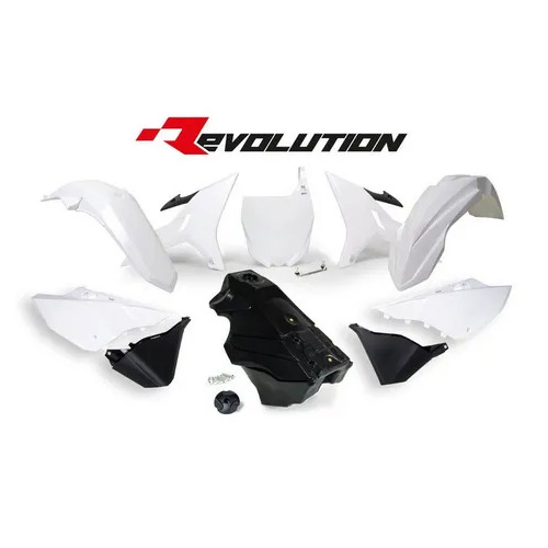 RTech Yamaha YZ125 YZ250 02-21 YZ125X YZ250X Revolution Black White Plastics Kit