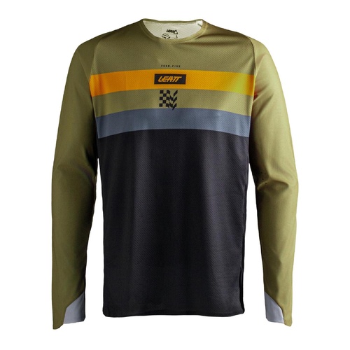  Leatt 4.5 Enduro Jersey - Striped Khaki Brown