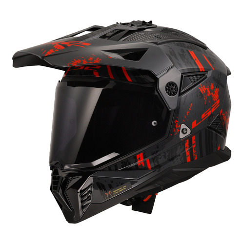 LS2 MX702 Pioneer II Crazy - Black / Grey / Red