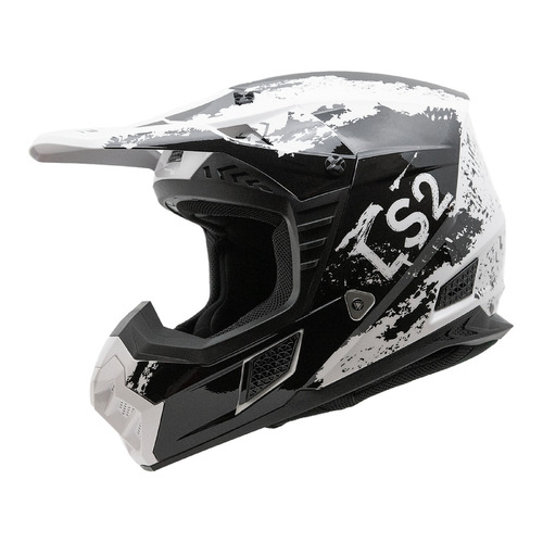 LS2 MX706 COZ Hyde Helmet - Black / White 