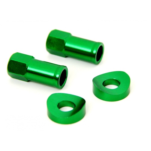 Tyre Rim Lock Nuts/Washers Green - MX Pro