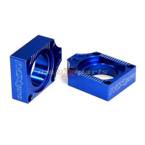 MX Pro Yamaha YZ/YZF/WRF/WR Blue Axle Blocks 