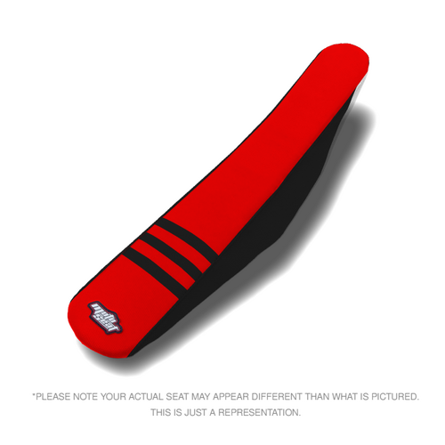 Motoseat Honda CRF250F 19-25 3 Ribbed Traction Red / Black Seat Cover