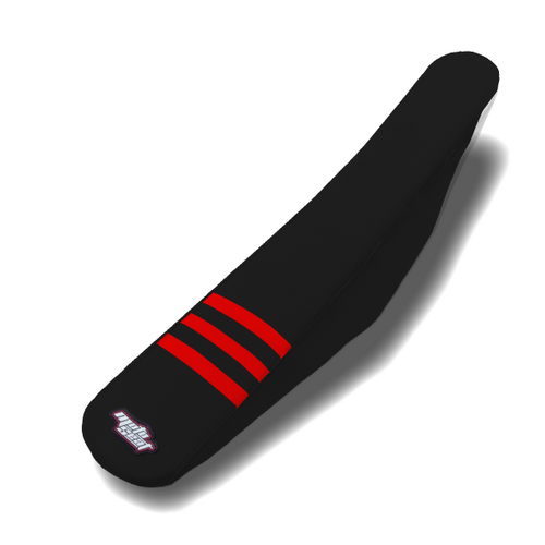 Motoseat Honda CRF450R  21-25 CRF250R 22-25 3 RIB Traction Black / Red Seat Cover