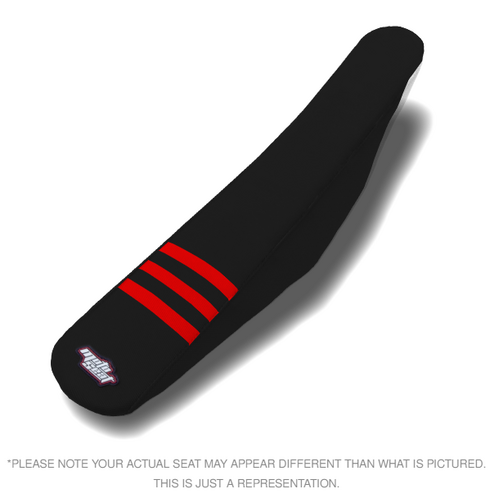 Motoseat Gas Gas MC125-450 / EC250-350 21-23 3 Ribbed Traction Black / Red Seat Cover