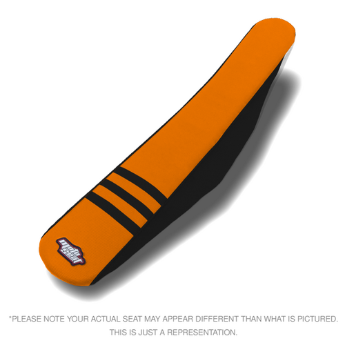 Motoseat KTM 65SX 16-23 3 Ribbed Traction Orange / Black Seat Cover