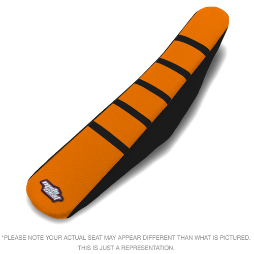 Motoseat KTM 65SX 16-23 Ribbed Traction Orange / Black Seat Cover