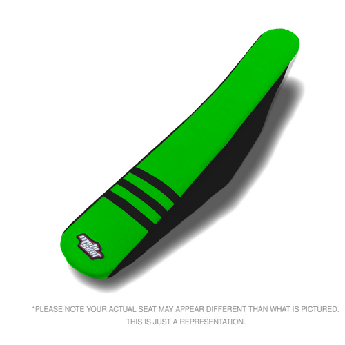 Motoseat Kawasaki KX250F 13-16 KX450F 12-15 3 Rib Traction Green / Black Seat Cover
