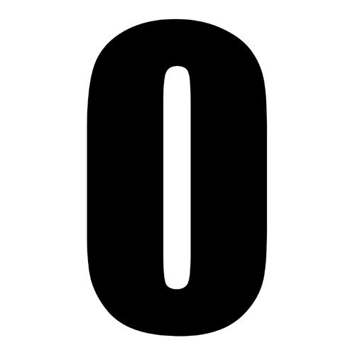 WHITES RACE NUMBER 6in VINYL #0 BLK PKT of 10