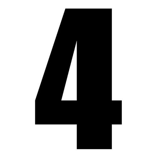 WHITES RACE NUMBER 6in VINYL #4 BLK PKT of 10
