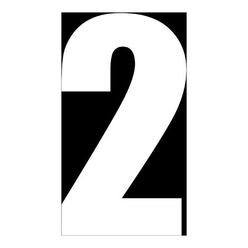 WHITES RACE NUMBER 6in VINYL #2 WHT PKT of 10