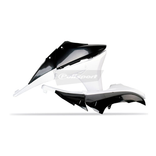 Yamaha YZ450F 10-13 Radiator Scoops w Tank Cover Black/White