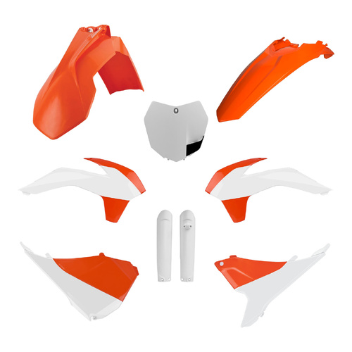 KTM SX SXF XC XCF 2015 OEM Plastics Kit - Org/Wht