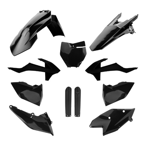 KTM EXC EXCF 17-19 Full Enduro Plastics Kit w/Mask - Black