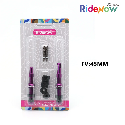 RideNow 7075 Tubeless Valve Kit PV45mm (Purple)