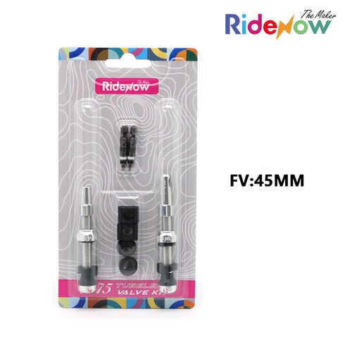 RideNow 7075 Tubeless Valve Kit PV45mm (Silver)