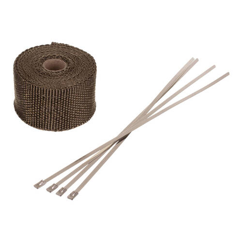 WHITES EXHAUST WRAP -GOLD 50MM x 5M 700C - WITH 4 S/S TIES