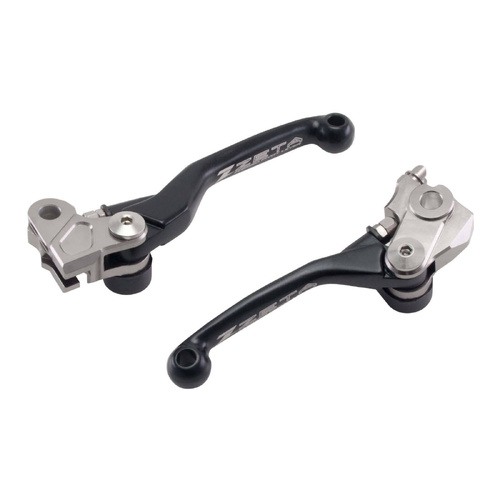Zeta Honda CRF250R 07-26 CRF250RX 19-26 CRF450R 07-20 CRF450RX 17-20 Pivot Brake & Clutch Lever Set FP - Black