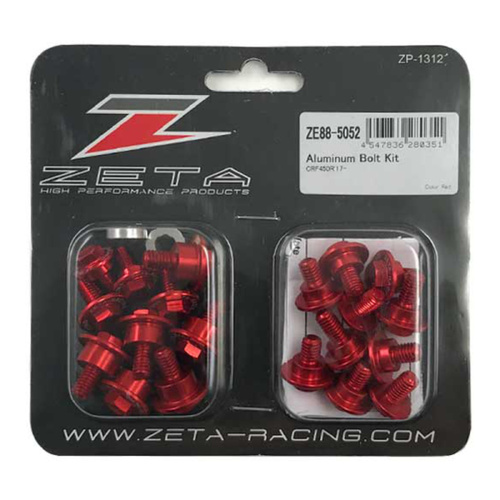 Zeta Honda CRF250 18-21 CRF450 17-24 CRF450X 19-25 Aluminium Plastics Bolt Set - Red